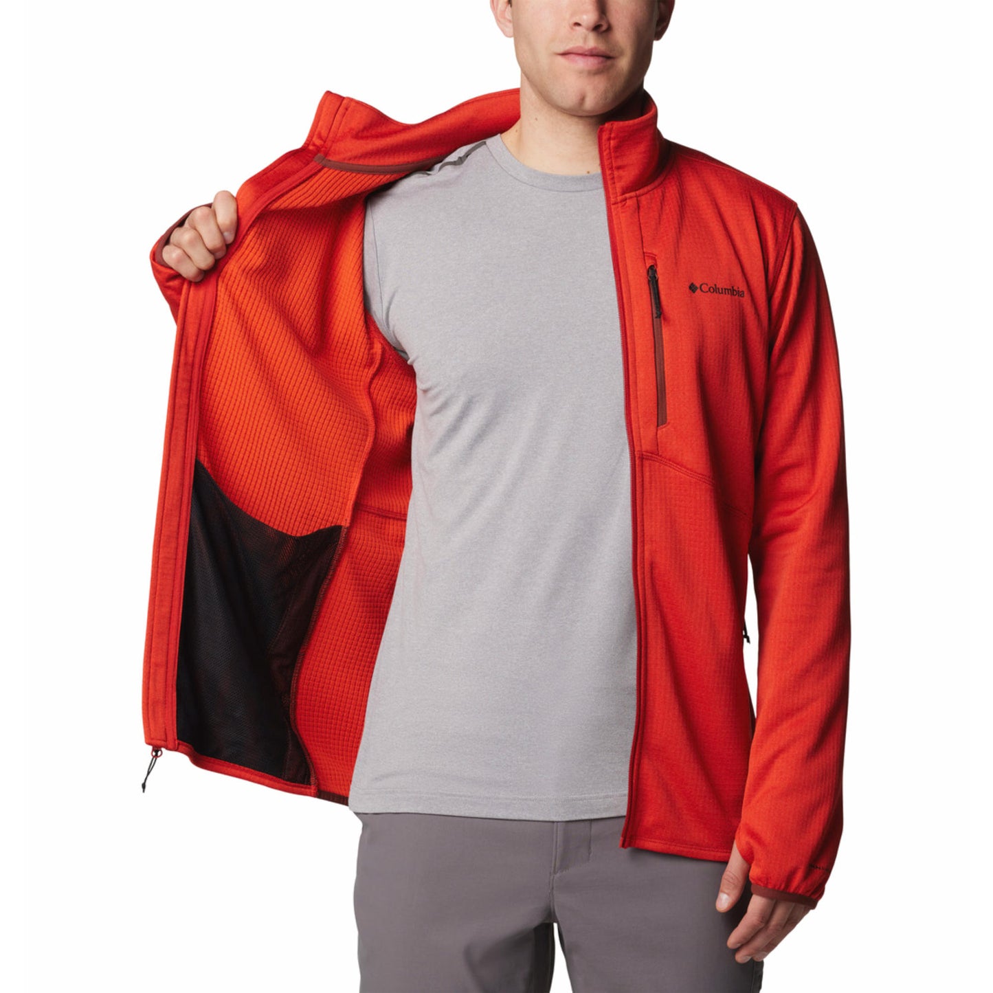 Columbia Men Orange Omni-Wick Park View Fleece Jacket