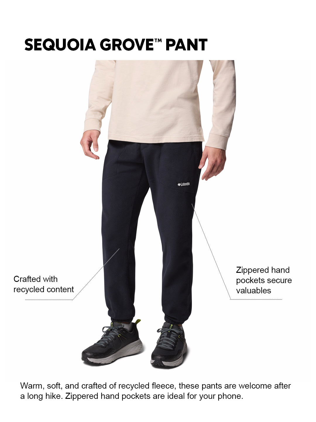 Columbia Men Black Sequoia Grove Fleece Jogger