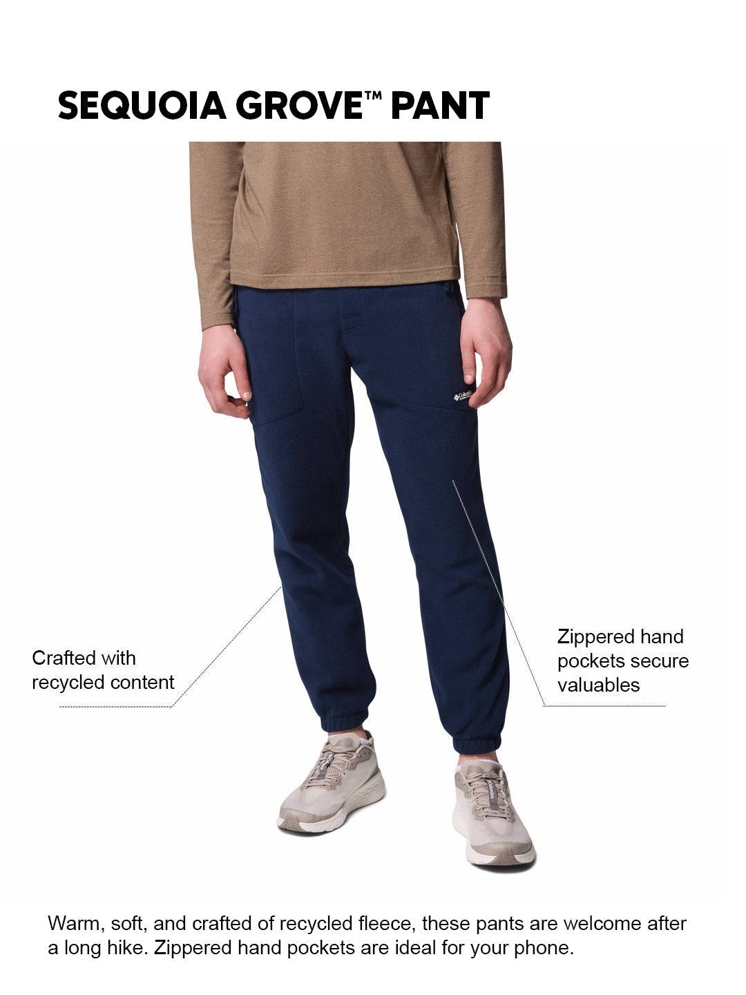 Columbia Men Navy Blue Sequoia Grove Fleece Jogger