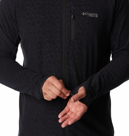 Columbia Men Black Titan Pass 3.0 Full Zip Fleece Top