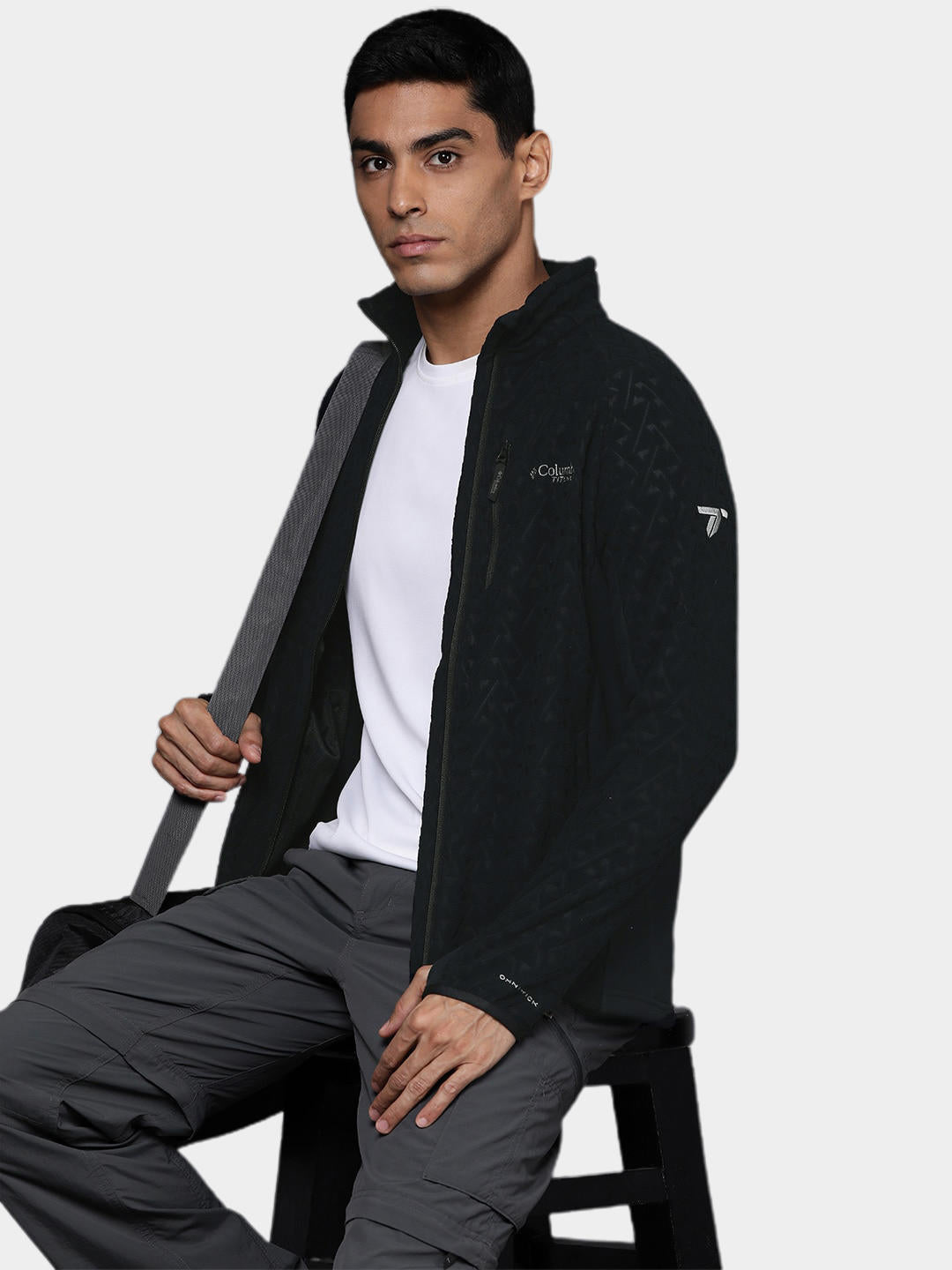 Columbia Men Black Titan Pass 3.0 Full Zip Fleece Top