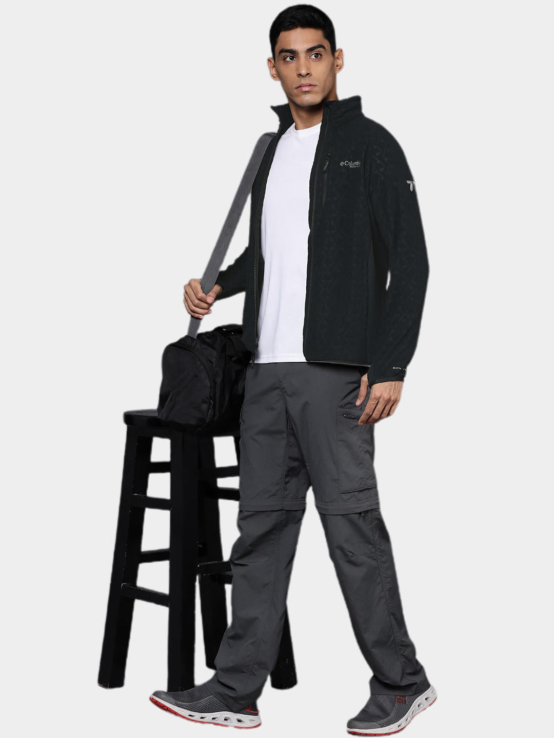 Columbia Men Black Titan Pass 3.0 Full Zip Fleece Top