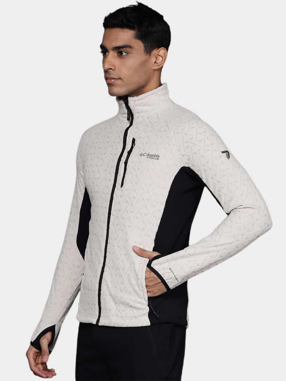 Columbia Men Beige Titan Pass 3.0 Full Zip Fleece Top
