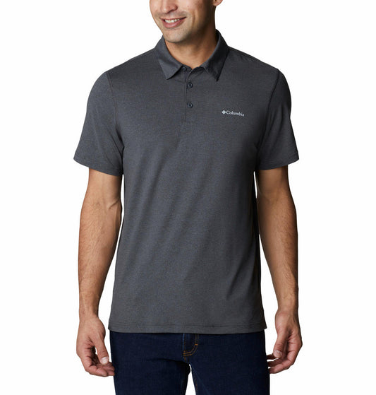 Columbia Men Grey Tech Trail Polo T-Shirt