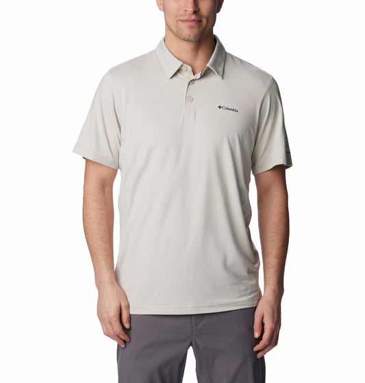 Columbia Men Beige Tech Trail Knit Polo