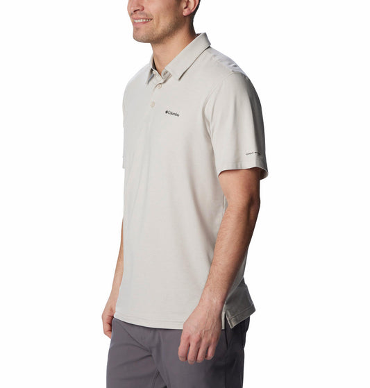 Columbia Men Beige Tech Trail Knit Polo