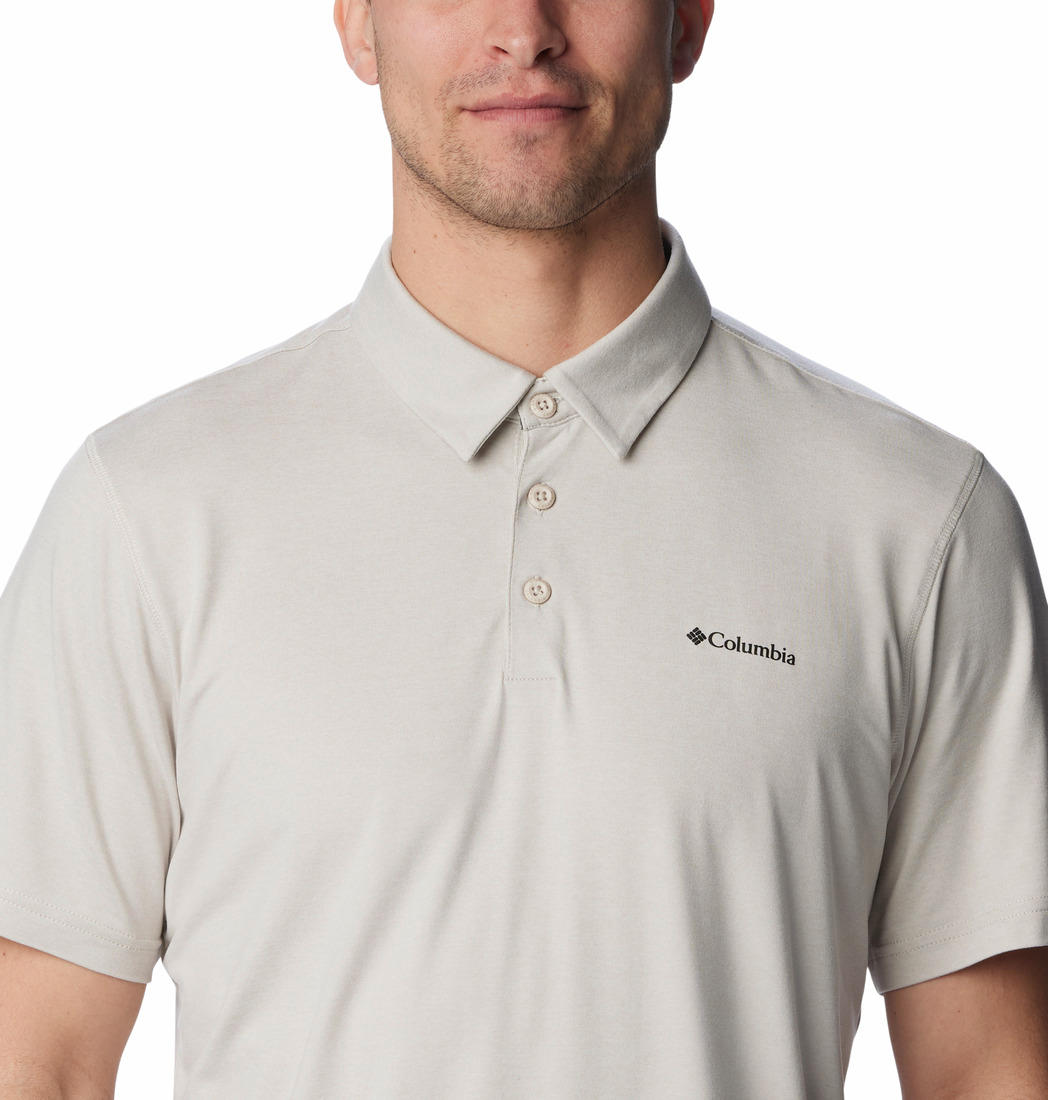 Columbia Men Beige Tech Trail Knit Polo