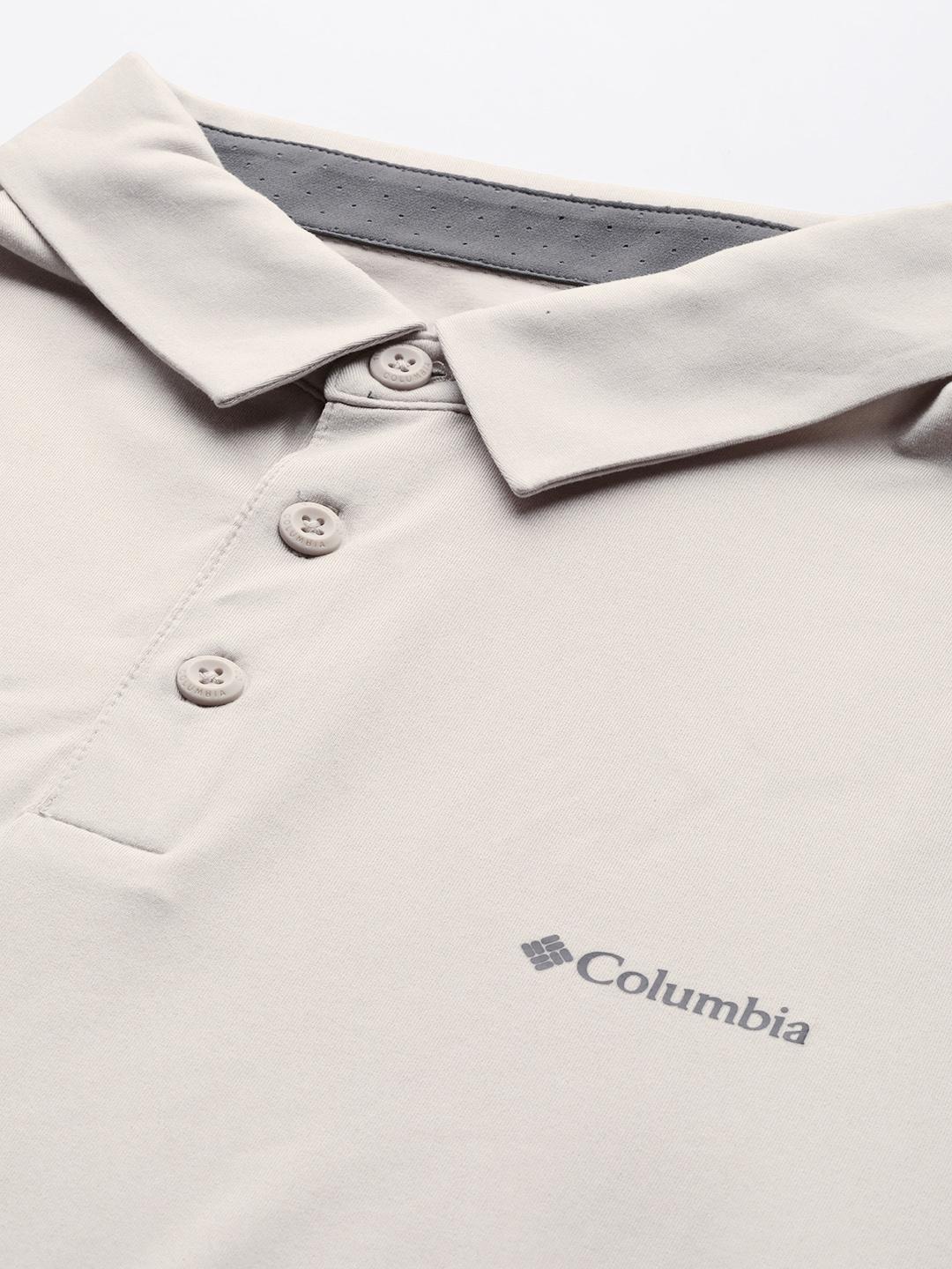 Columbia Men Beige Tech Trail Knit Polo
