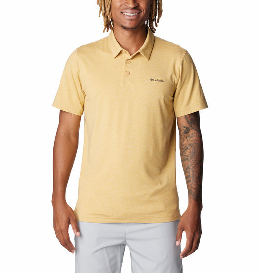 Columbia Men Yellow Columbia Men Tech Trail Polo T-Shirt