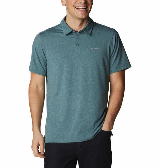 Columbia Men Green Tech Trail Polo T-Shirt