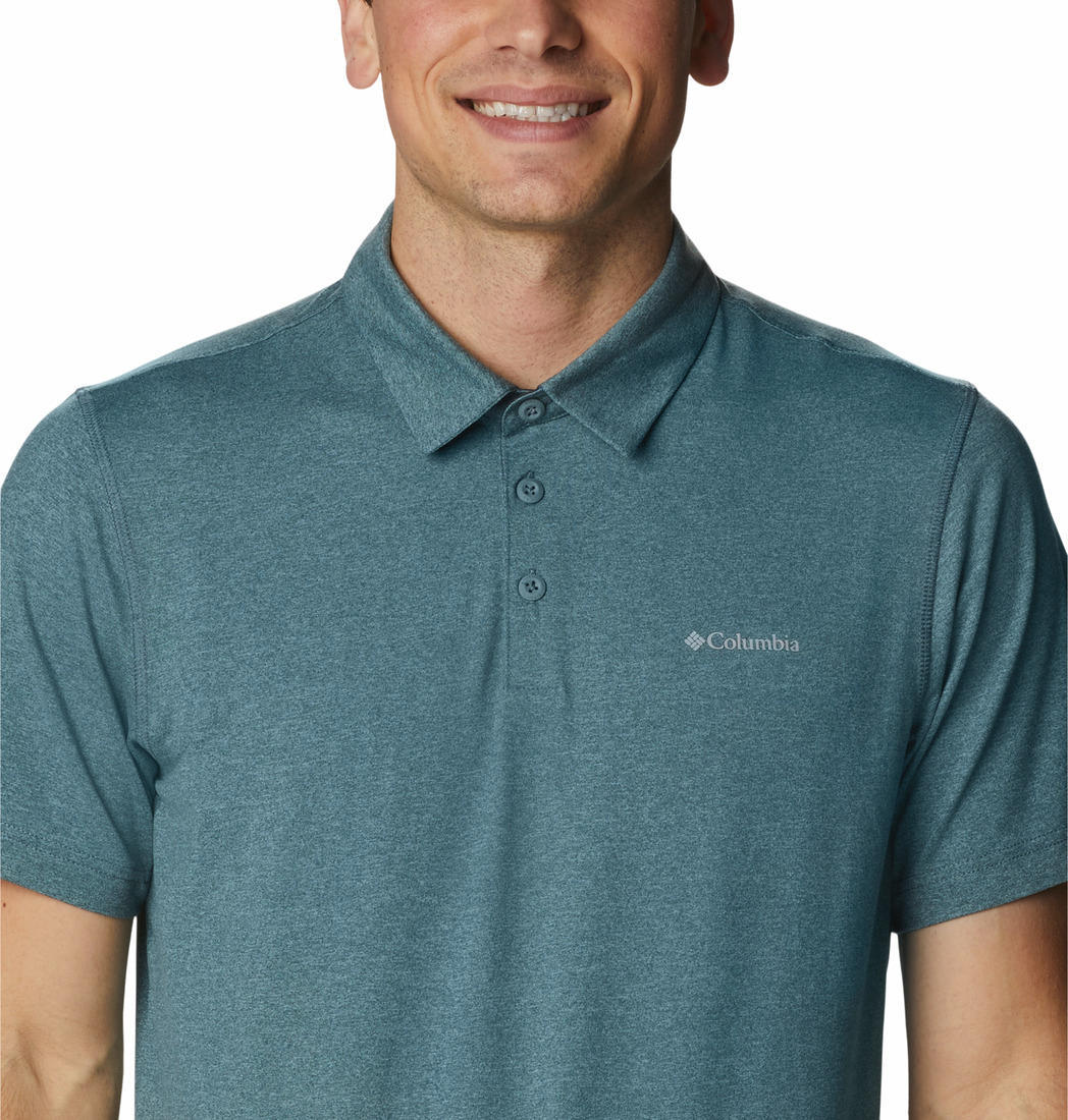 Columbia Men Green Tech Trail Polo T-Shirt