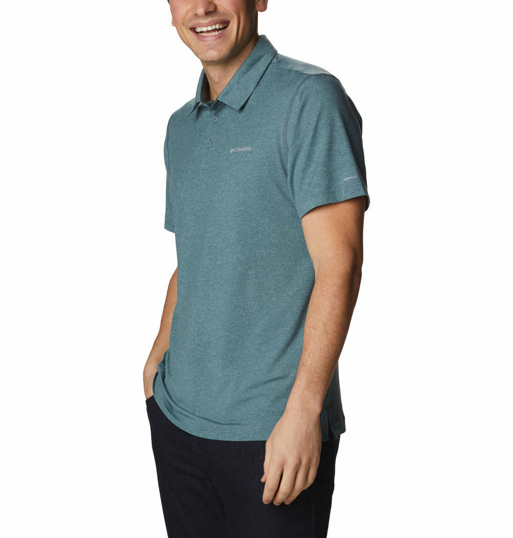 Columbia Men Green Tech Trail Polo T-Shirt