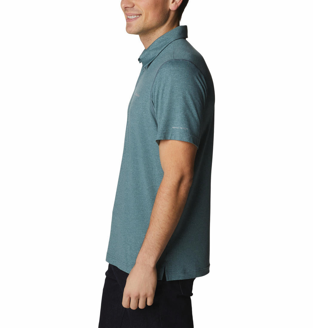 Columbia Men Green Tech Trail Polo T-Shirt