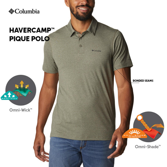 Columbia Mens Green Omni-Wick Tech Trail Polo Tshirt