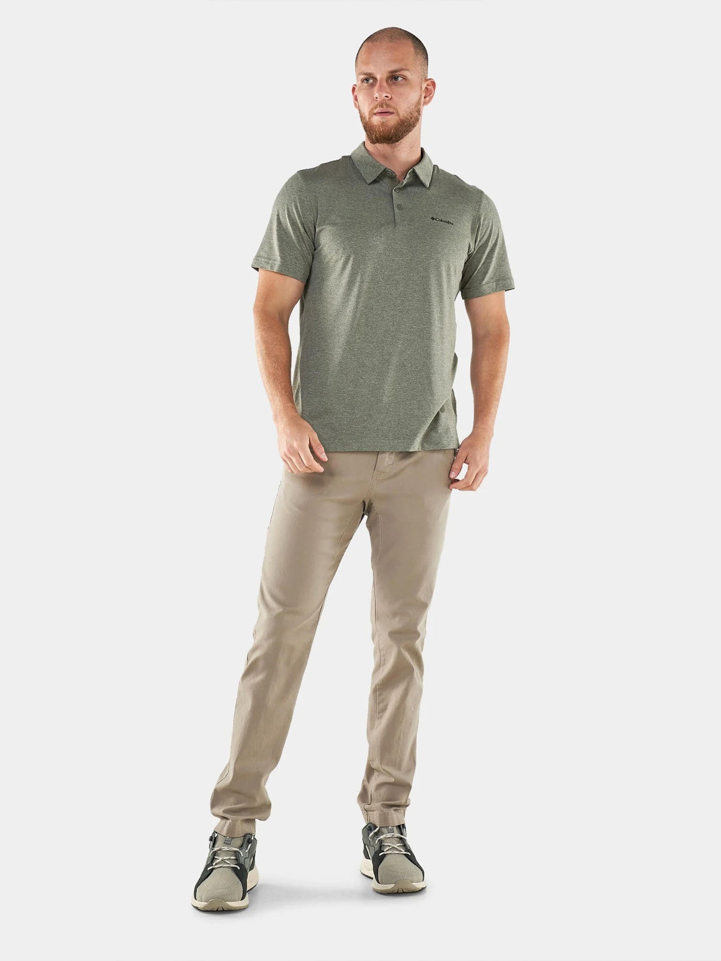 Columbia Mens Green Omni-Wick Tech Trail Polo Tshirt