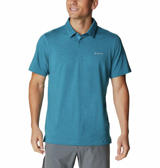 Columbia Men Blue Tech Trail Polo T-Shirt
