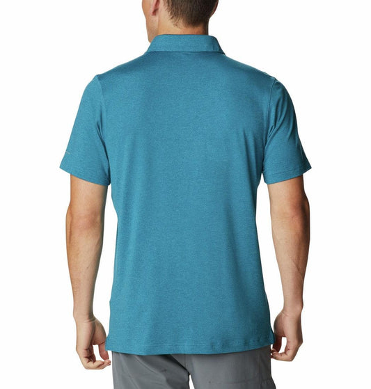 Columbia Men Blue Tech Trail Polo T-Shirt