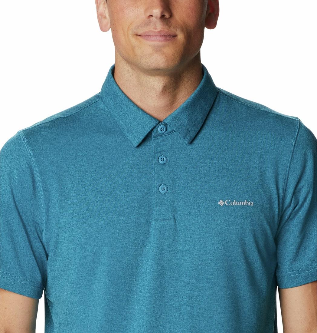 Columbia Men Blue Tech Trail Polo T-Shirt