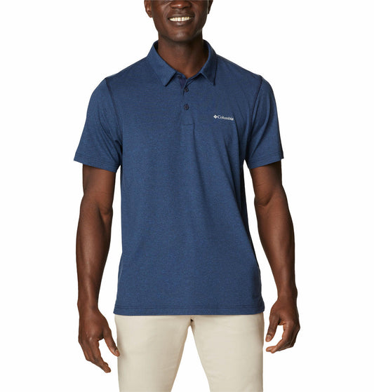 Columbia Men Blue Tech Trail Polo T-Shirt