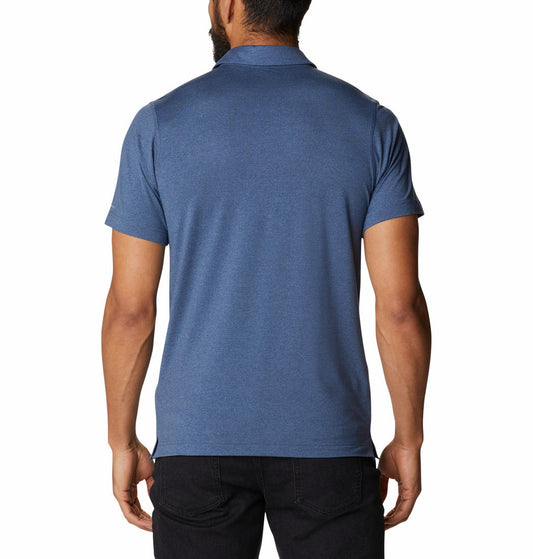 Columbia Mens Blue Tech Trail Polo Tshirt