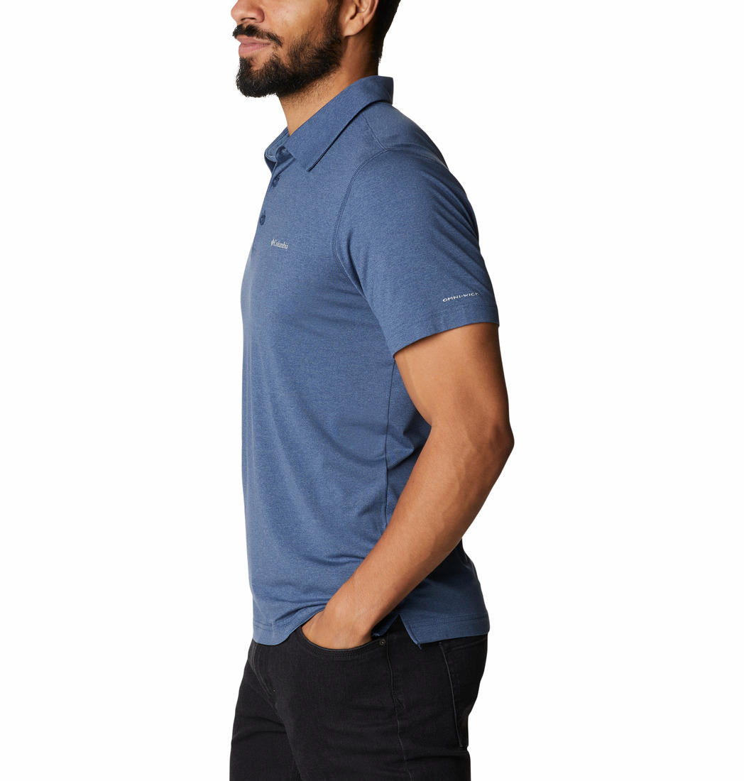 Columbia Men Blue Tech Trail Polo (Sun Protection)