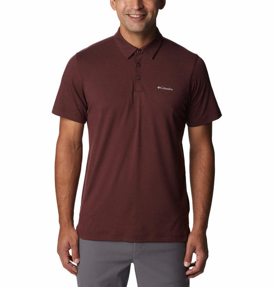 Columbia Men Brown Tech Trail Polo T-Shirt