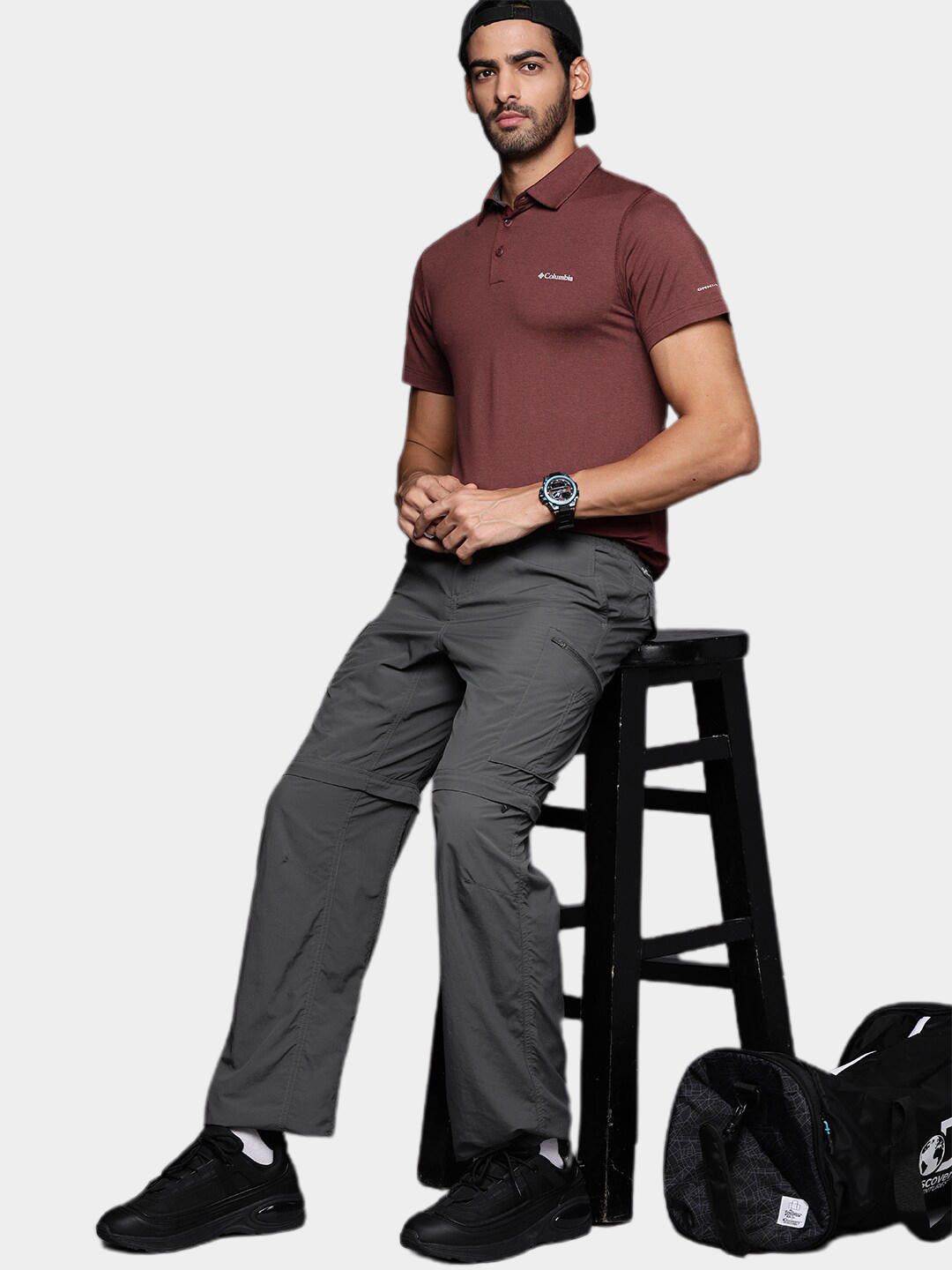 Columbia Men Brown Tech Trail Polo T-Shirt