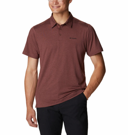 Columbia Men Brown Tech Trail Polo T-Shirt