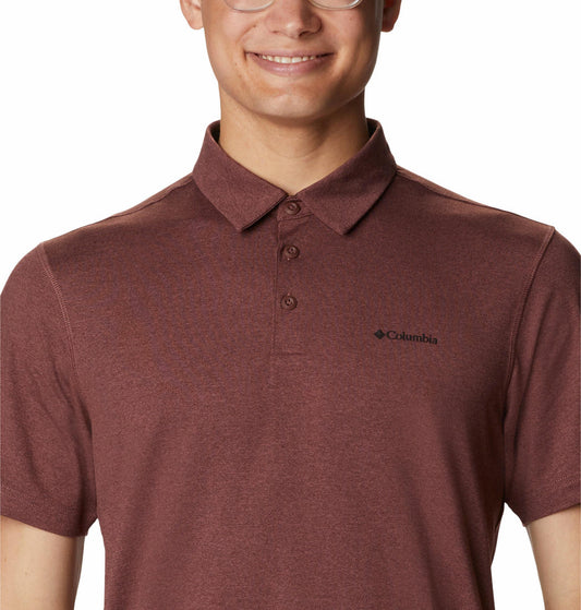 Columbia Men Brown Tech Trail Polo T-Shirt