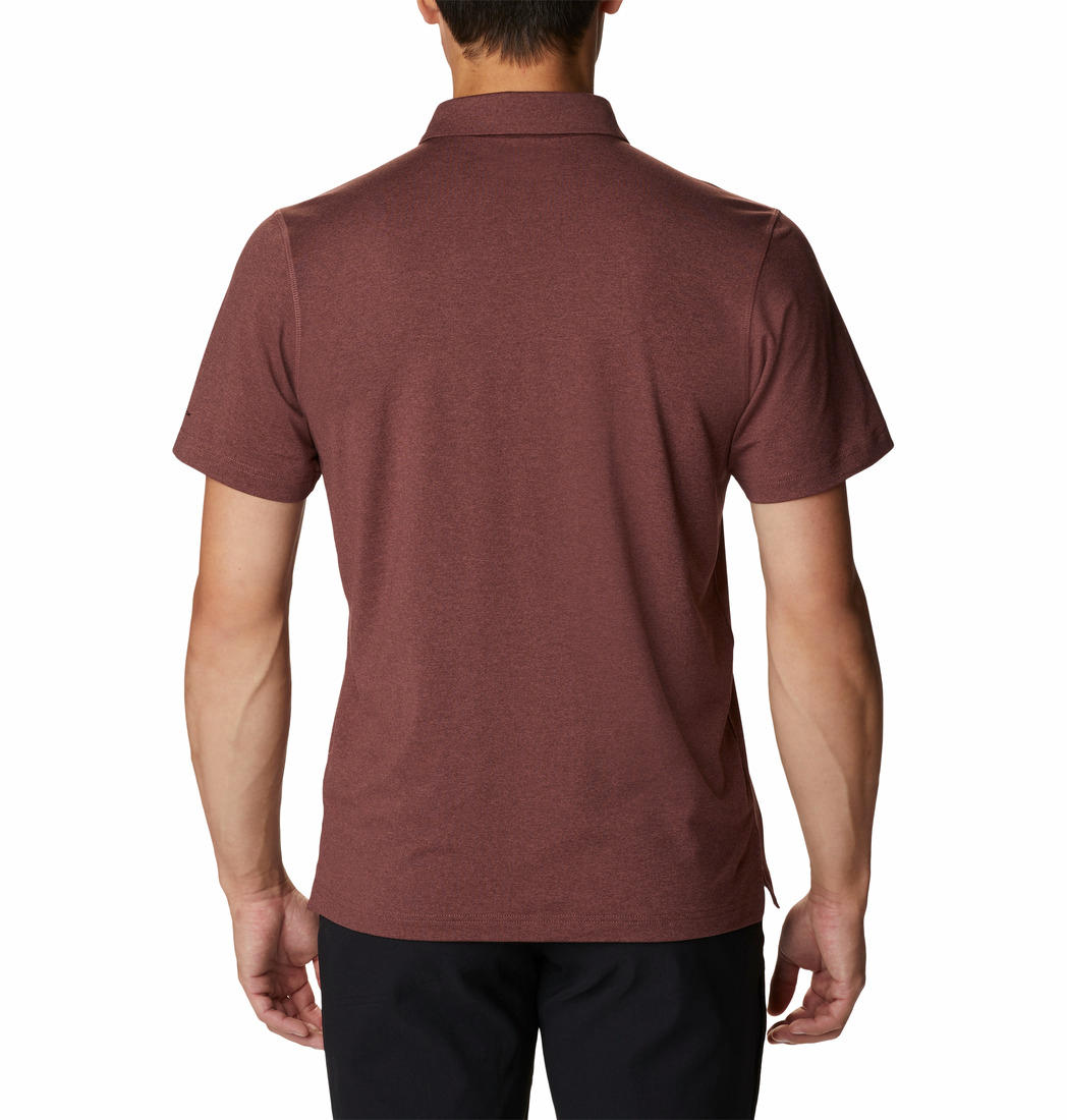 Columbia Men Brown Tech Trail Polo T-Shirt