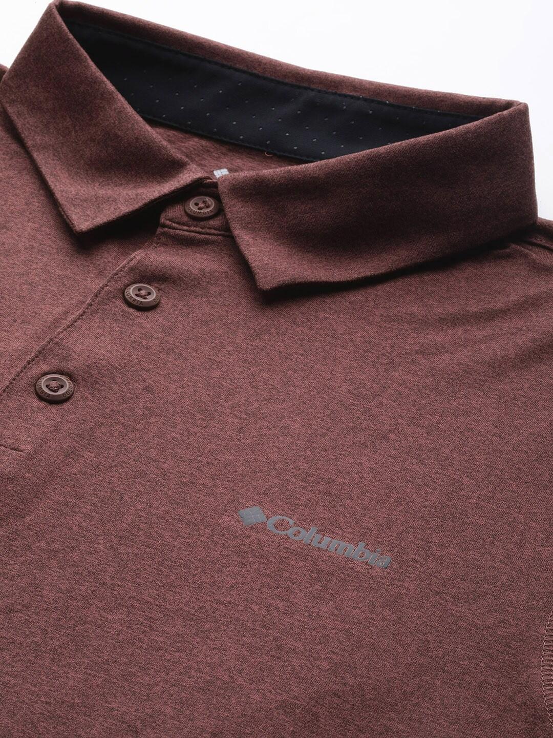 Columbia Men Brown Tech Trail Polo T-Shirt