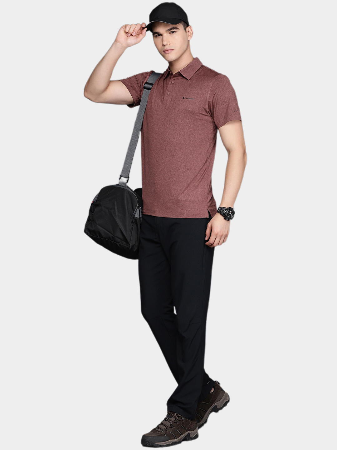 Columbia Men Brown Tech Trail Polo T-Shirt