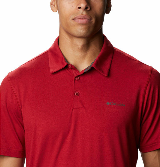 Columbia Men Red Tech Trail Polo T-Shirt
