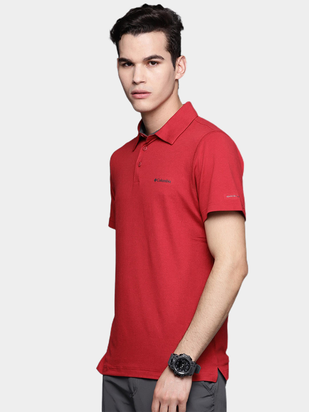 Columbia Men Red Tech Trail Polo T-Shirt