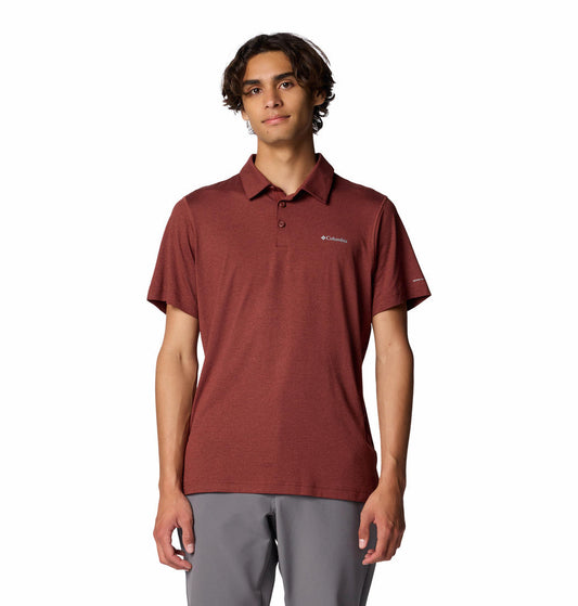 Columbia Mens Red Tech Trail Polo Tshirt