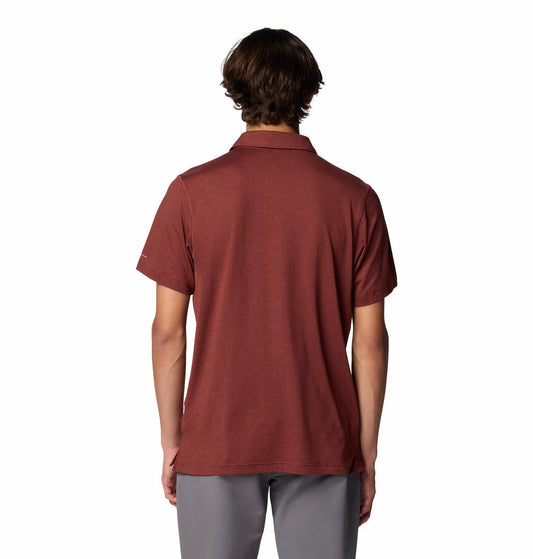 Columbia Mens Red Tech Trail Polo Tshirt