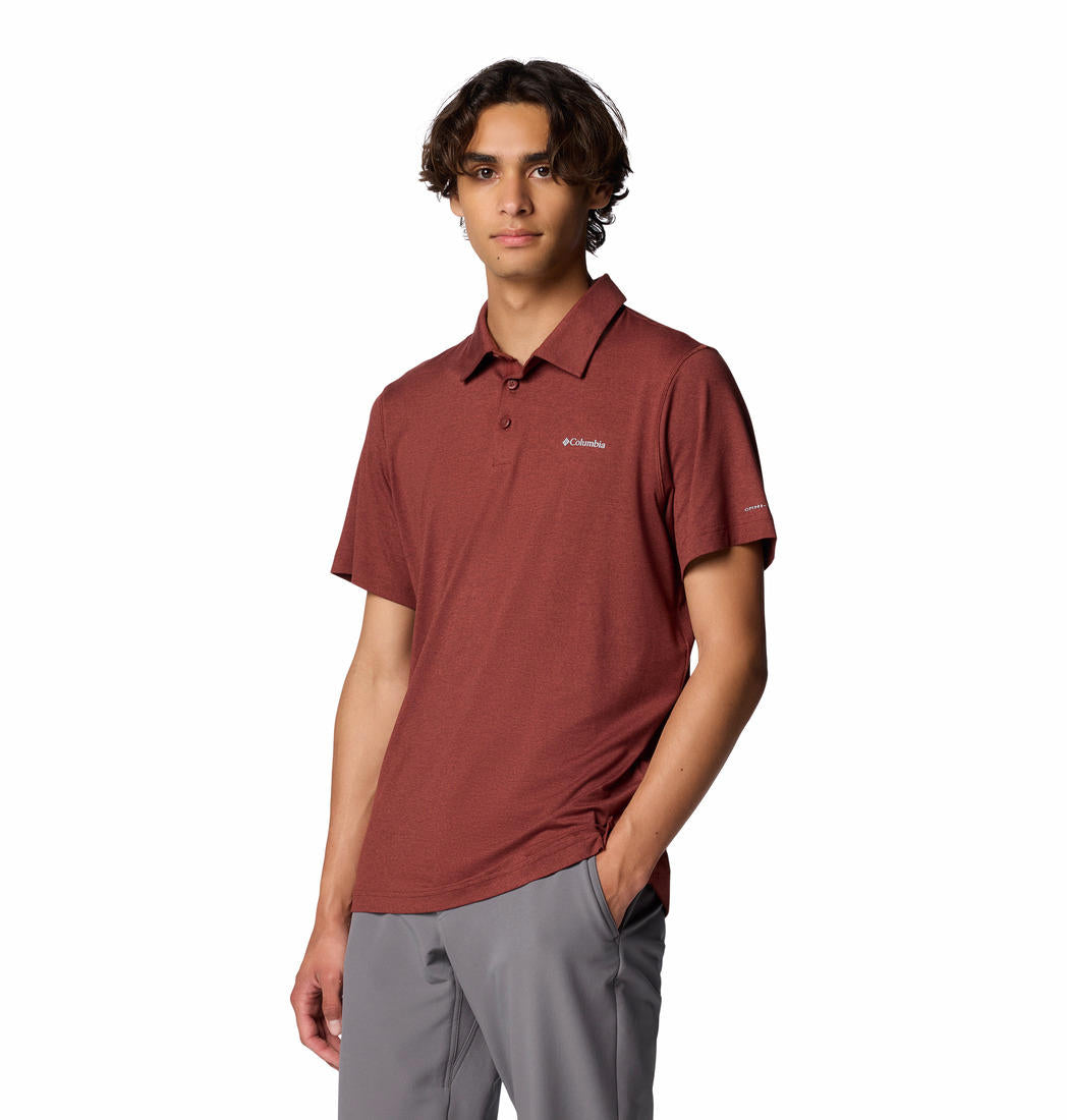 Columbia Mens Red Tech Trail Polo Tshirt