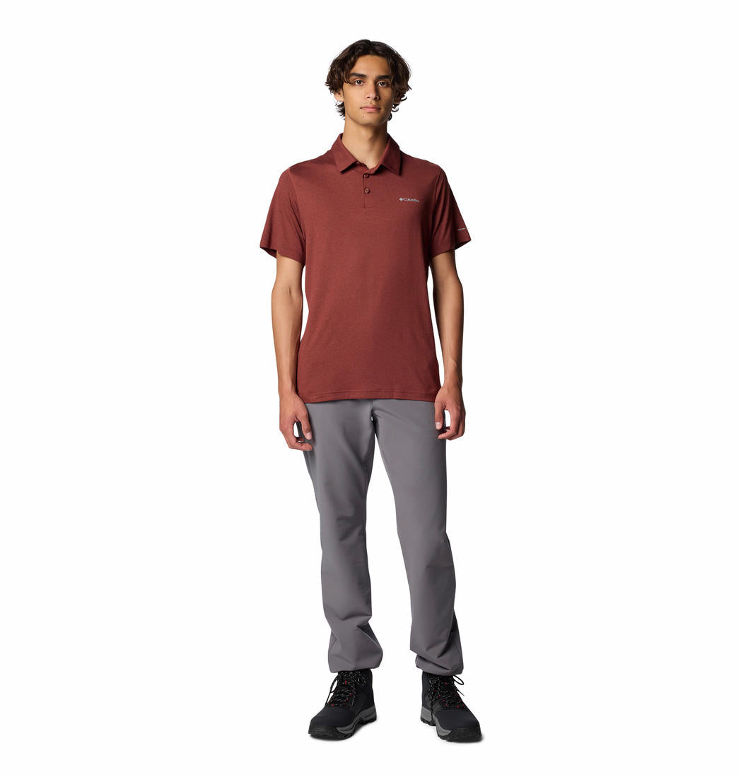 Columbia Mens Red Tech Trail Polo Tshirt