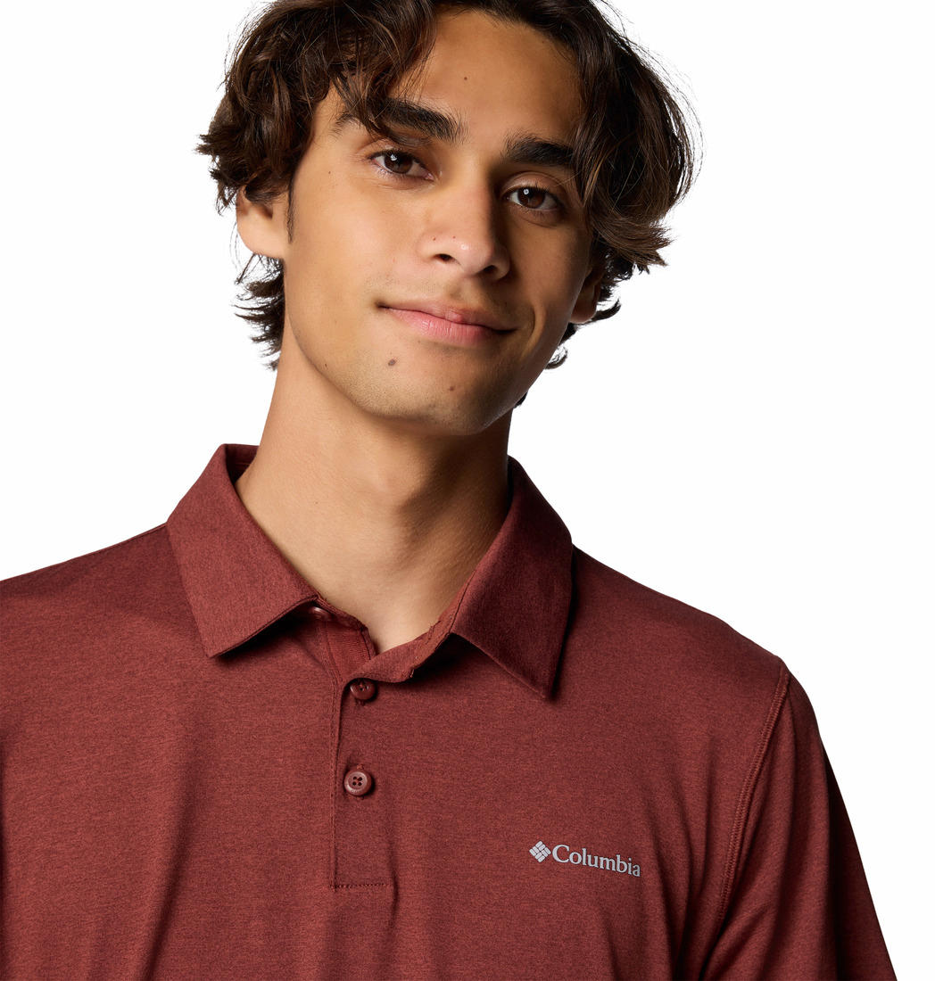 Columbia Mens Red Tech Trail Polo Tshirt