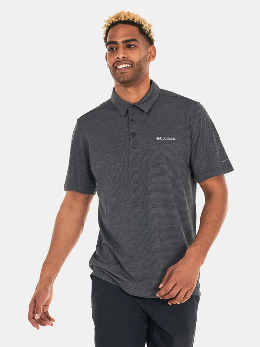 Columbia Mens Grey Omni-Wick Havercamp Pique Polo Tshirt