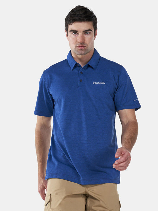 Columbia Mens Navy Blue Omni-Wick Havercamp Pique Polo Tshirt