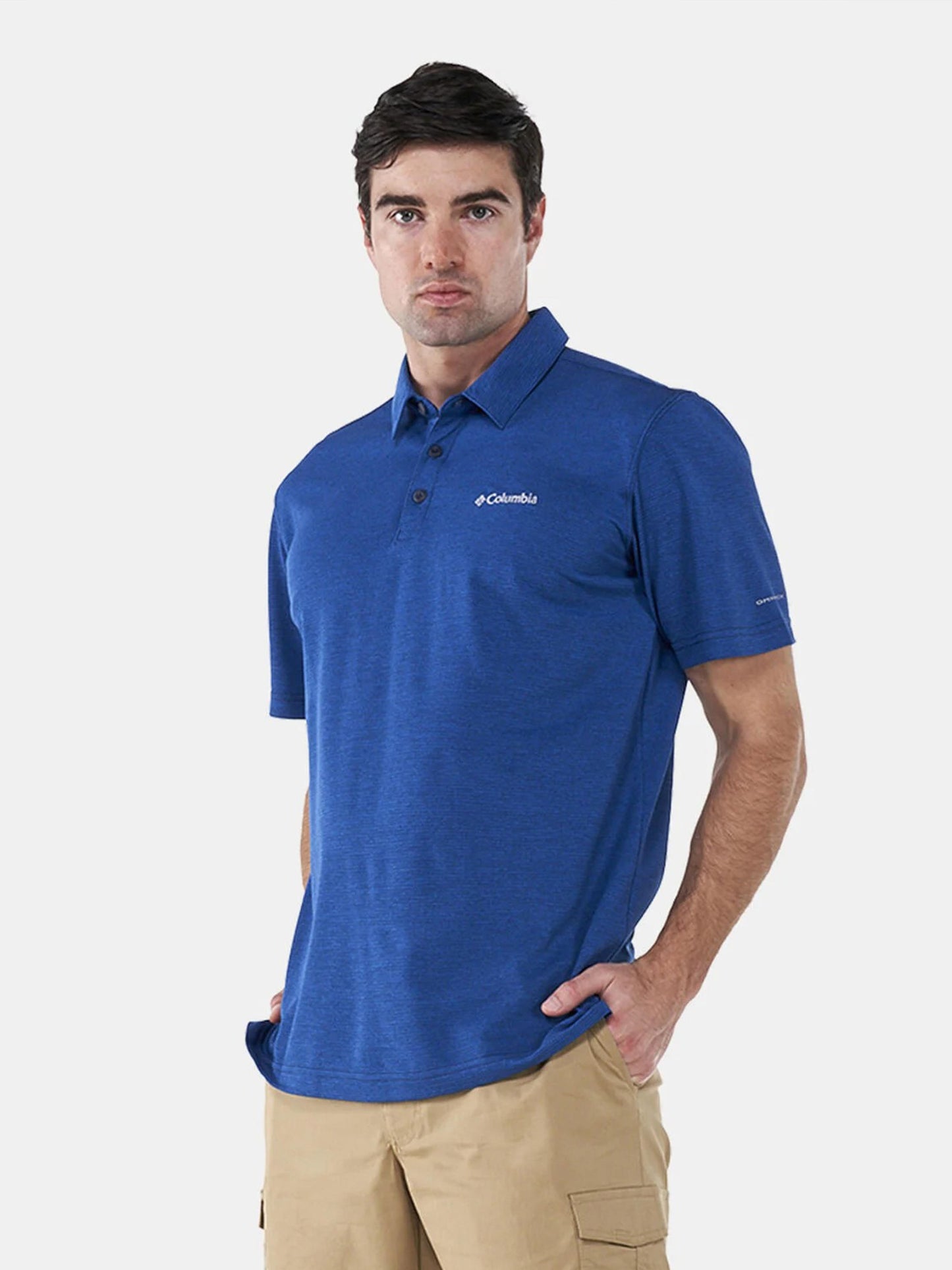 Columbia Mens Navy Blue Omni-Wick Havercamp Pique Polo Tshirt