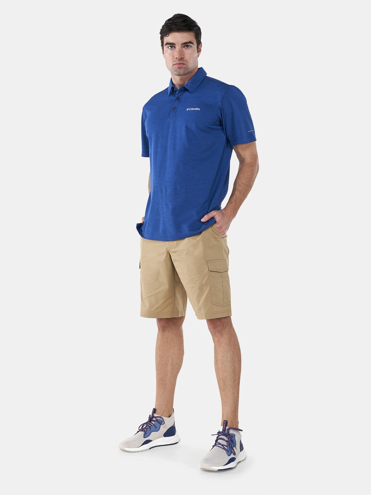 Columbia Mens Navy Blue Omni-Wick Havercamp Pique Polo Tshirt