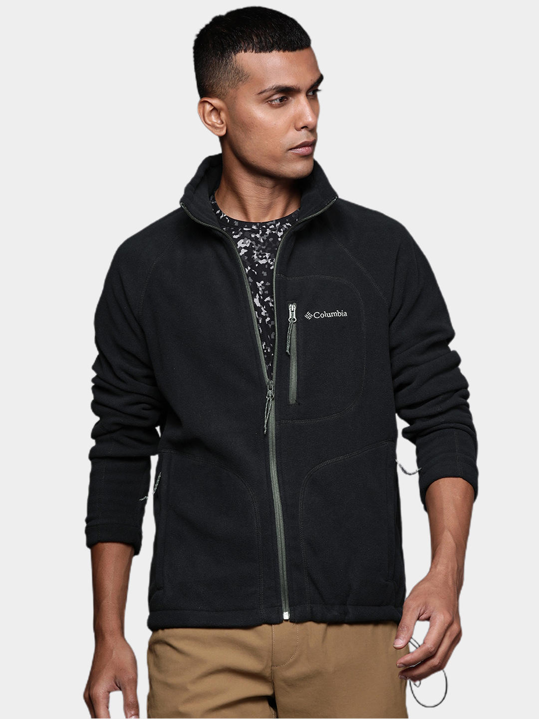 Columbia Men Black Fast Trek II Full Zip Fleece Jacket