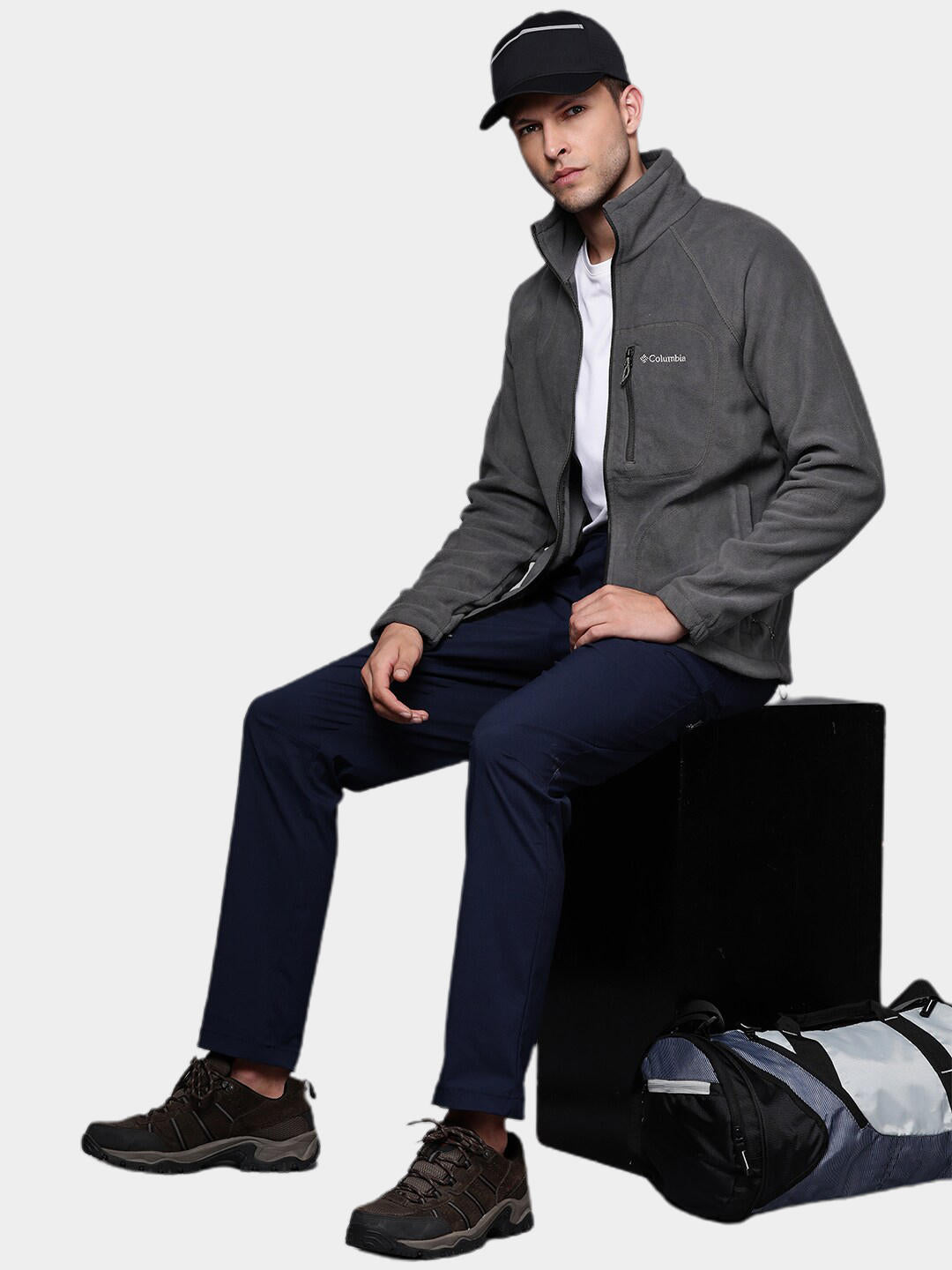 Columbia Men Grey Fast Trek II Full Zip Fleece Jacket