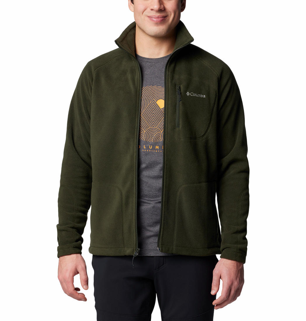 Columbia Mens Green Fast Trek II Full Zip Fleece Jacket