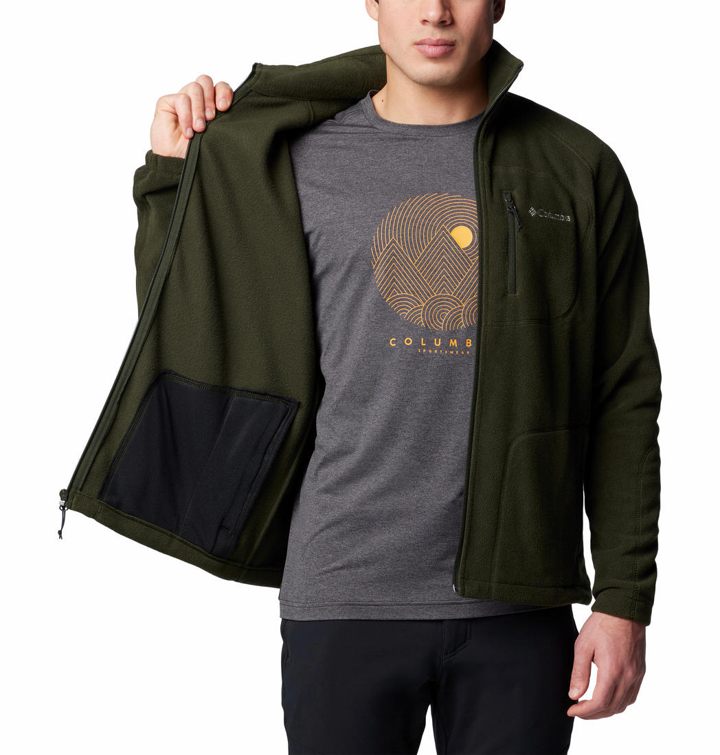 Columbia Mens Green Fast Trek II Full Zip Fleece Jacket