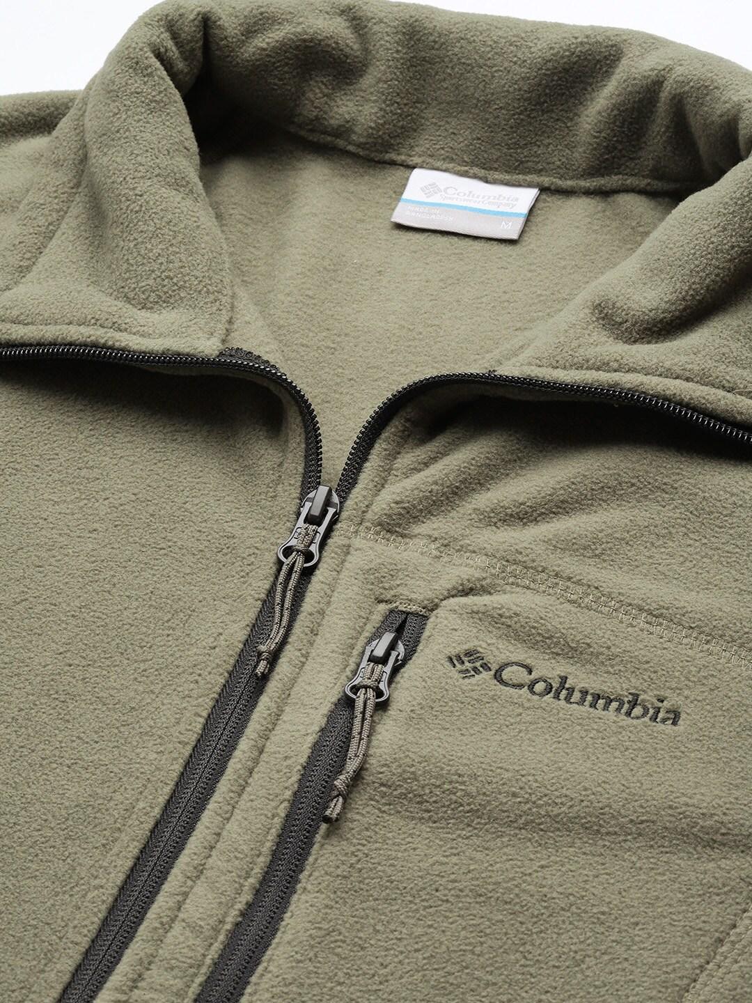 Columbia Men Olive Fast Trek II Full Zip Fleece Jacket