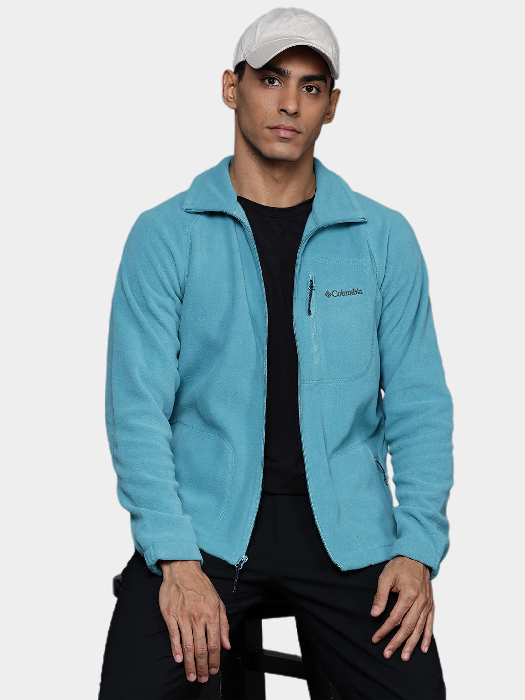 Columbia Men Blue Fast Trek II Full Zip Fleece Jacket