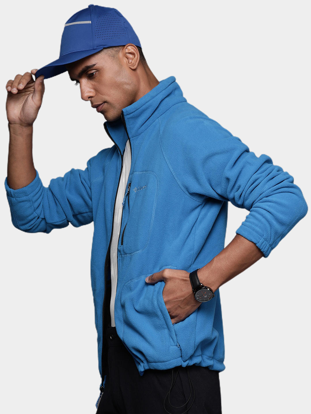 Columbia Men Blue Fast Trek II Full Zip Fleece Jacket